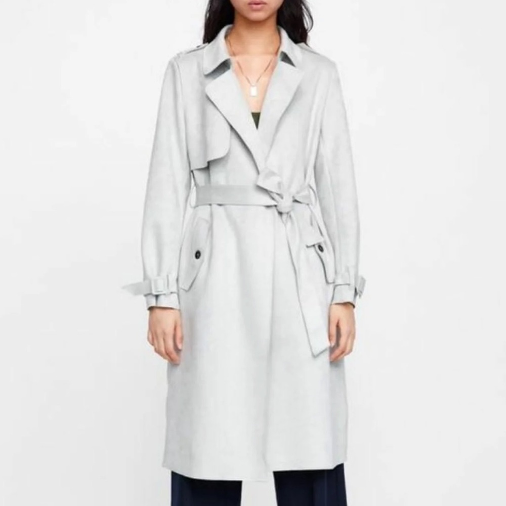 Zara Stone Grey Trench Coat